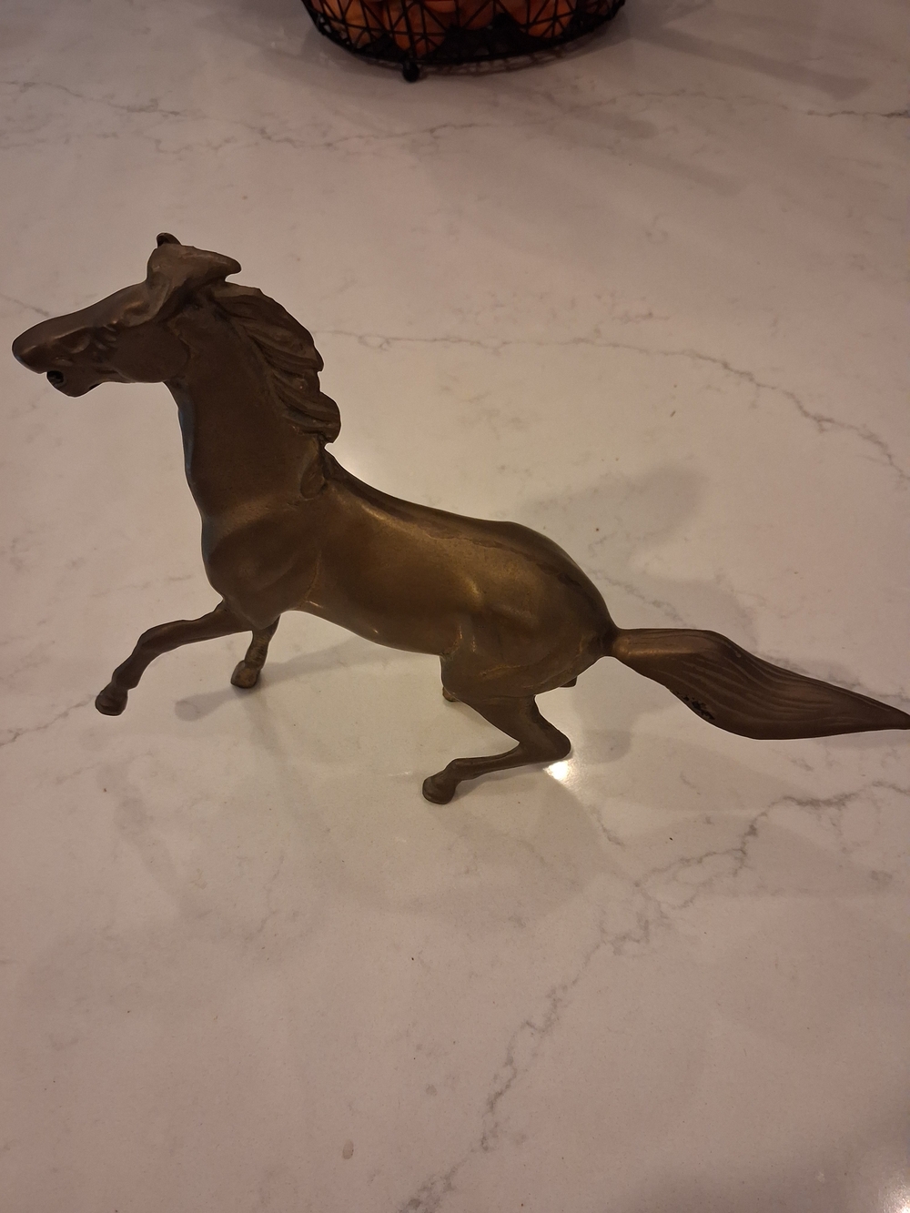Bronze Tone Horse Figurine - Decorative Home Art